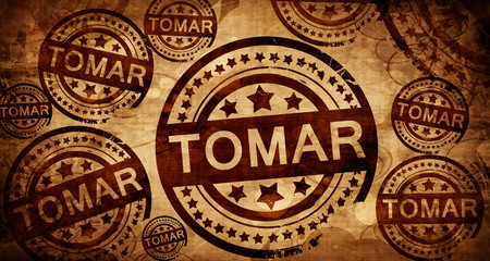 Tomar, vintage stamp on paper background
