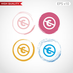 Fototapeta premium Colored icon or button of stop c symbol with background