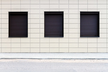 Obraz na płótnie Canvas Modern tile wall with some windows