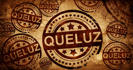 Queluz, vintage stamp on paper background