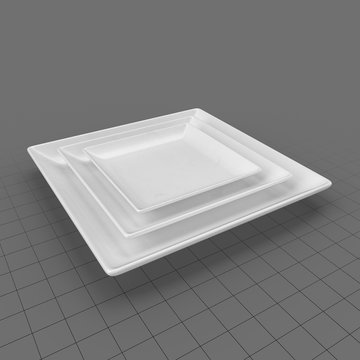 Serving Plates Ceramic Square 01