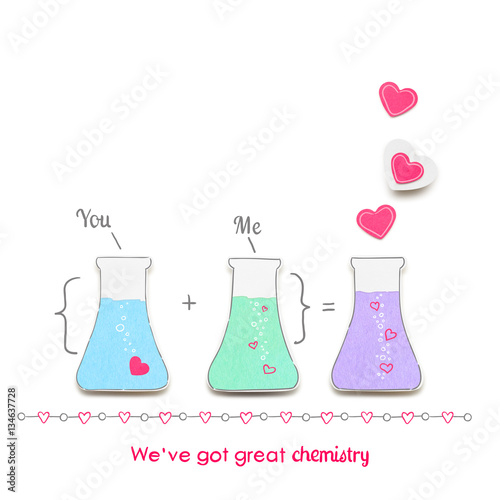 "Chemistry between us / Creative valentines concept photo of laboratory