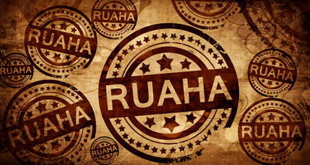 Ruaha, vintage stamp on paper background