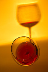 Glass of ros&eacute; wine making shade