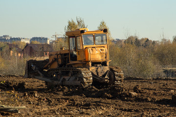 bulldozer clearing construction site