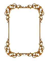 Golden frame isolated on white