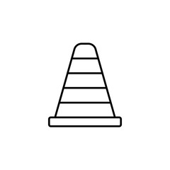 Cone line icon, navigation and traffic warning sign, vector graphics, a linear pattern on a white background, eps 10.