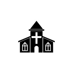 Church solid icon, religious monument and building sign, vector graphics, a filled pattern on a white background, eps 10.