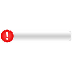 Red glossy button exclamation mark sign warning icon