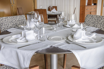 festive table setting banquet hall