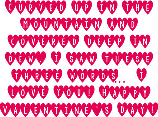 Curved up in the mountain valentines day