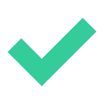 Flat check mark icon tick sign approved button