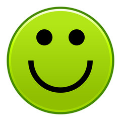 Green smiling face cheerful smiley happy emoticon