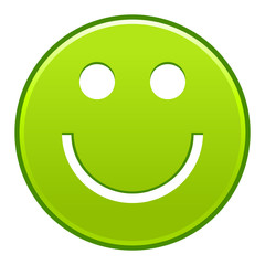 Green smiling face cheerful smiley happy emoticon