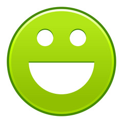 Fototapeta premium Green smiling face cheerful smiley happy emoticon
