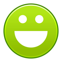 Green smiling face cheerful smiley happy emoticon