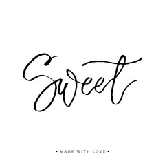 Sweet love greeting card with calligraphy.