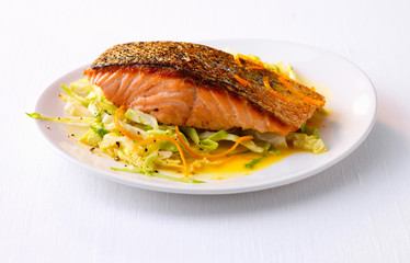 Barbecued salmon