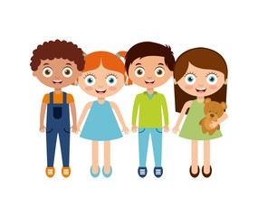 Fototapeta premium happy cute kids over white background. colorful design. vector illustration