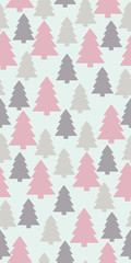 Obraz premium Christmas pattern. green tree with red and white balls