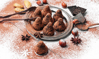 Chocolate truffles balls