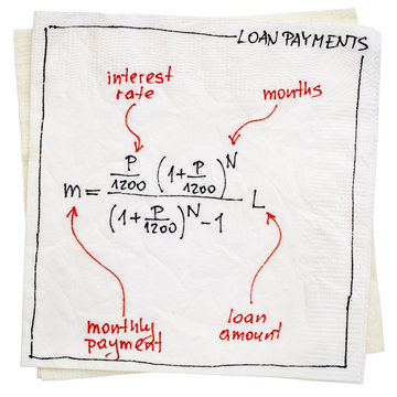 loan payment concept on napkin