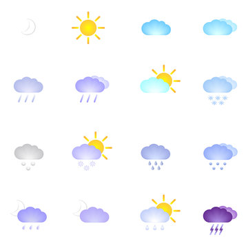 set with weather icons