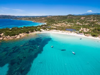 Photo sur Plexiglas Plage de Palombaggia, Corse Aerial  view  of Palombaggia beach in Corsica Island in France