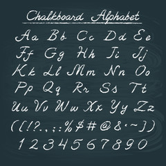 Hand drawn chalkboard alphabet