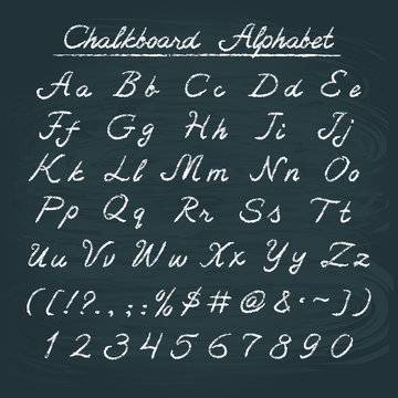 Hand drawn chalkboard alphabet