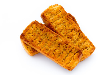 Crumbs of bread croutons. Eco food.