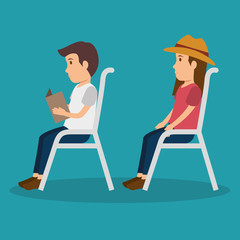 people tourists avatars characters vector illustration design