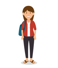 woman tourist avatar character vector illustration design