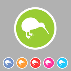 Kiwi bird icon flat web sign symbol logo label
