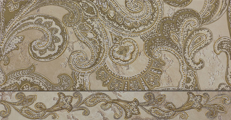 Tile texture, abstract leaves