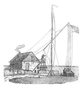 Vigie of heve, near Le Havre, vintage engraving.