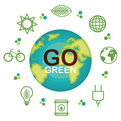 go green ecology poster vector illustration design