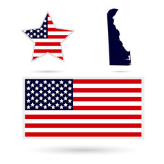 Map of the U.S. state of Delaware on a white background. America