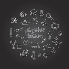 Physics Hand Drawn Icons Collection