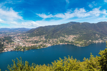 Panoramic view of lake Como in Italy