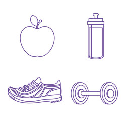 set fitness equipment icon vector illustration design