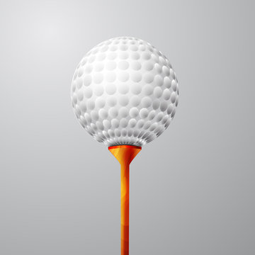 Golf ball on white