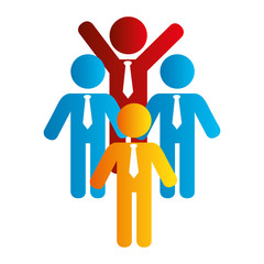 people silhouette teamwork icon vector illustration design