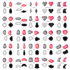 Fancy gem cut set © Anna Rassadnikova