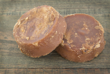 Panela of reed on the wooden background