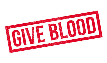 Fototapeta premium Give Blood rubber stamp. Grunge design with dust scratches. Effects can be easily removed for a clean, crisp look. Color is easily changed.