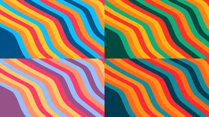 Design colorful background with wavy stripes