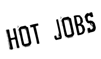 Hot Jobs rubber stamp. Grunge design with dust scratches. Effects can be easily removed for a clean, crisp look. Color is easily changed.