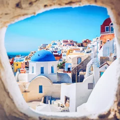 Foto op Canvas Santorini Romantic Island Greece City View © DSGNSR