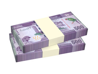 Sri Lankan bills isolated on white background. 3D illustration.